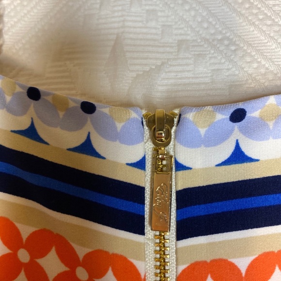 Eliza J Print Jersey Shirt Dress - 14 (navy/coral) - Picture 5 of 7